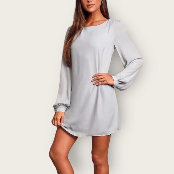 Lulus Status Update Light Gray Shift Dress size M - Picture 1 of 12